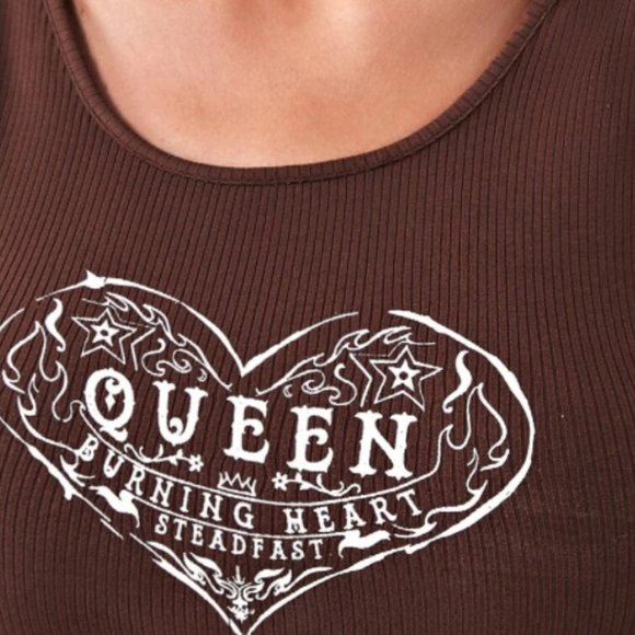 SALE! NWOT Brown Queen crop tank Sz M & S - Picture 5 of 7